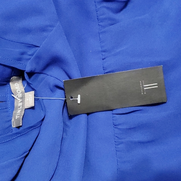 Blue V Neck Chiffon Maxi Dress - Picture 4 of 11